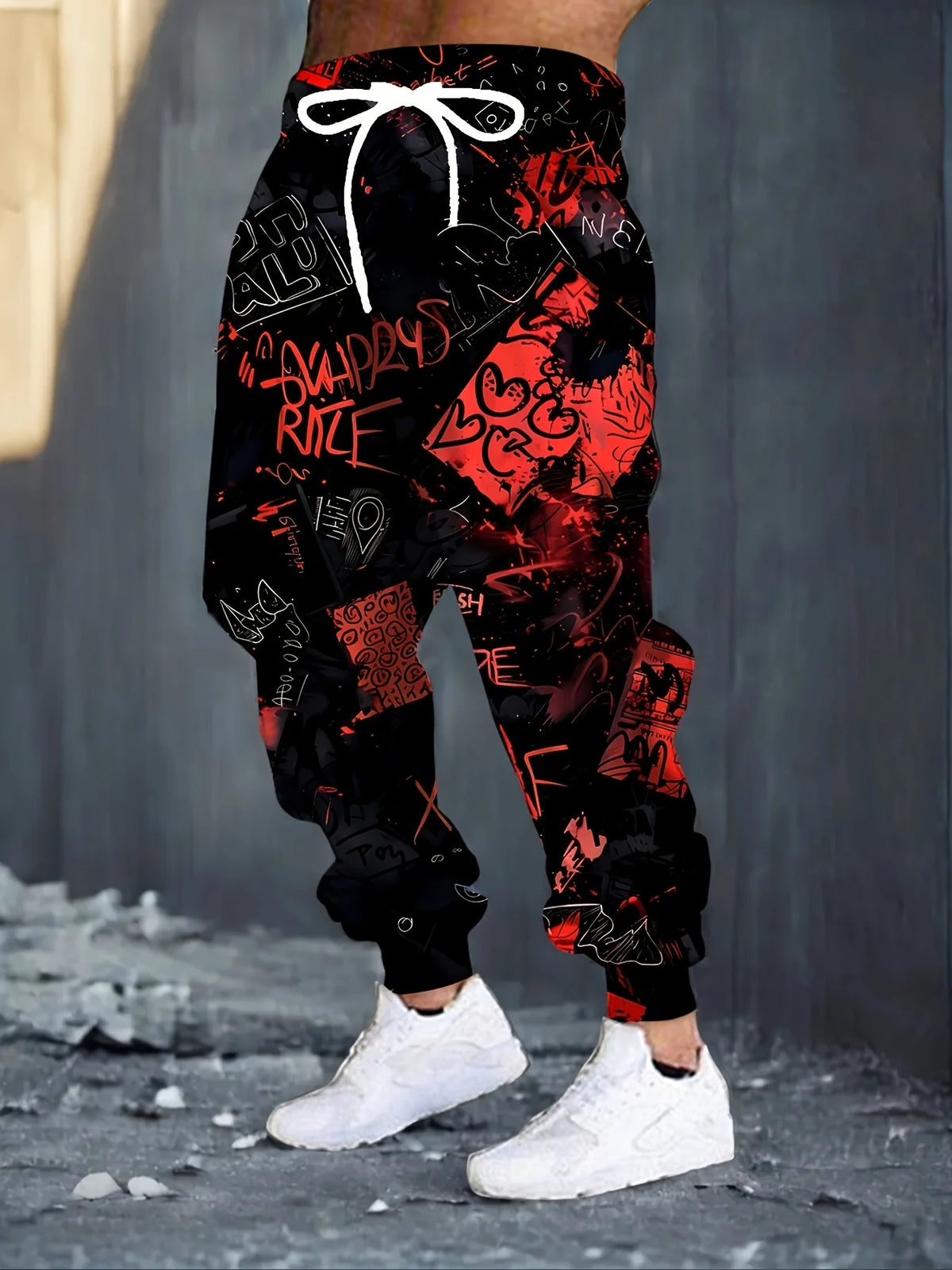 Men's 2025 Casaul Sweatpants Graffiti Printed Joggers Slim Fit Pants Casual Lounge Pants with Pockets  Autumn Winter Streetwear