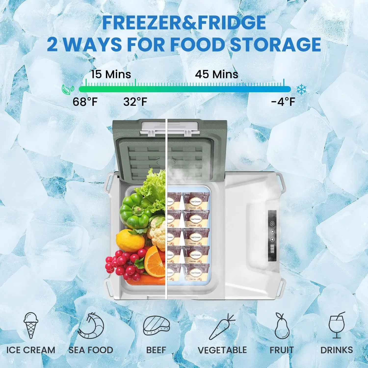 12V Car Fridge: 10 Quart Portable Refrigerator for Camping and Outdoor Use