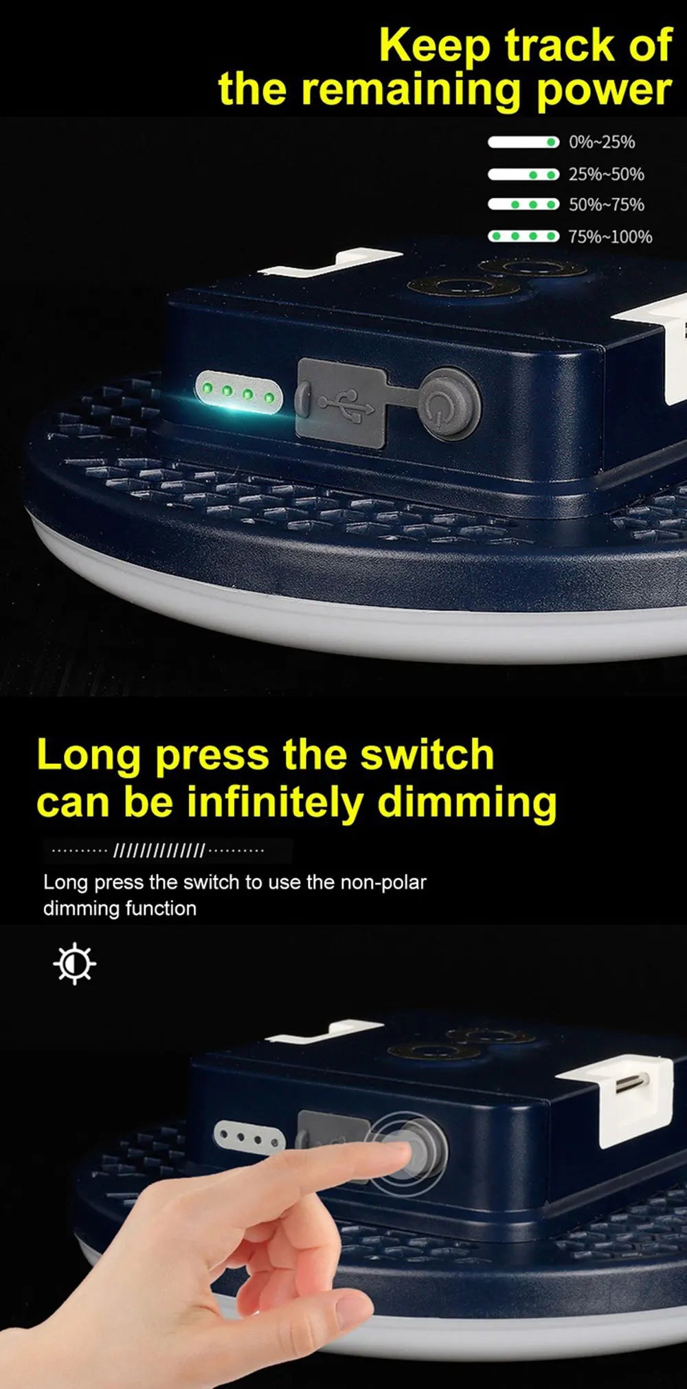 13500mAh Camping Lantern Portable Lantern Rechargeable Magnet Powerful Fashlight Fishing Tent Lamp Outdoor Work Repair Light