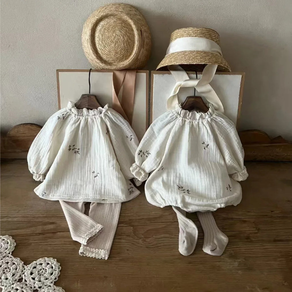 2025 Spring New Baby Girl Flower Embroidery Blouse Cotton Infant Long Sleeve Tops Loose Toddler Girl Shirts Kids Clothes