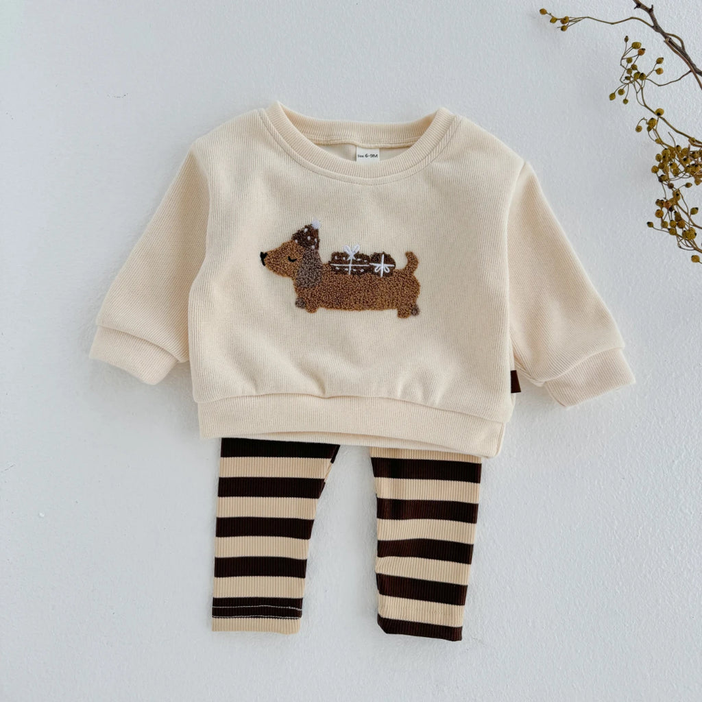 New Baby Boys Girls 2Pcs Long Sleeve Tracksuit Cartoon Puppy Top Pants Children Clothing Toddler Outfit Suit Newborn Clothes
