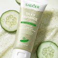 2Pcs Cucumber AHA Face Scrub Balm, Deep Cleansing, Hydrating, Exfoliating Particles, Brighter and Radiant Skin, Moisturizing