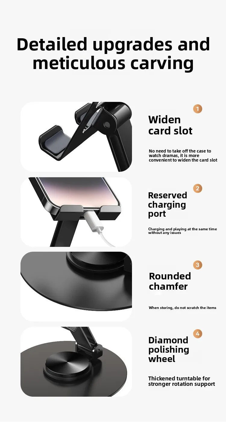 360° Rotation Portable Tablet Holder For iPad iPhone 15 Xiaomi Folding Lazy Desktop Live Mobile Phone Stand Mount Bracket