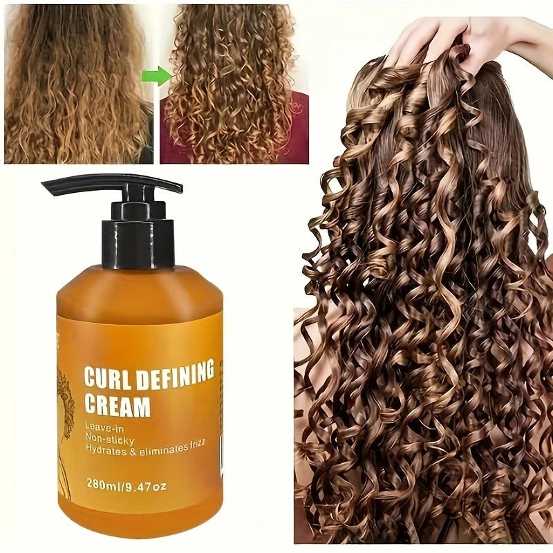 GZE CURL DEFINING CREAM with Argan Oil for Wavy and Curly Hair Moisturizer and Deep Conditioning for Shine and Bounce