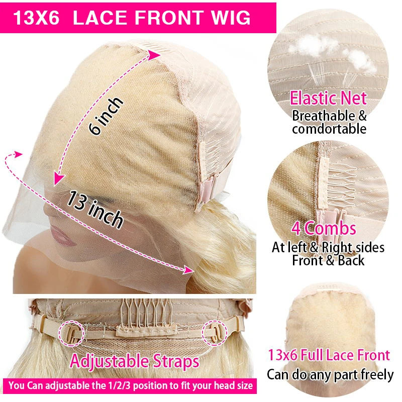 200 Density 613 Blonde Straight Human Hair Wigs Preplucked Prebleached 46 Inch 13x4 13x6 Blonde HD Transparent Lace Frontal Wigs
