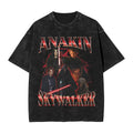 Washed T Shirt Anakin Skywalker Sith Retro Collage Hip Hop Vintage T-Shirts Harajuku Streetwear Graphic Tops Tees for Men Women