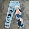 Harajuku Zoro Y2k Baggy Jeans Women Vintage Wide Leg Denim Pants Popular Jeans Streetwear Couples Trouser Men Clothing