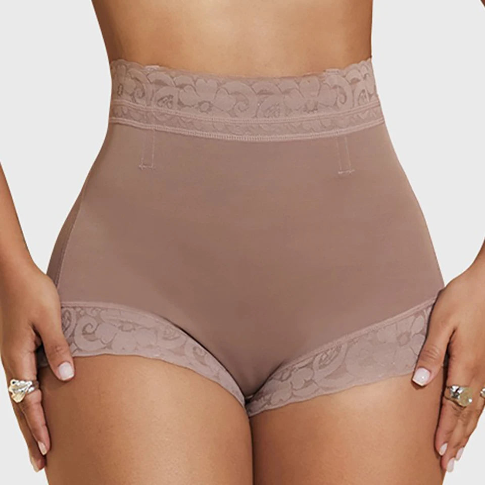 Compression Body Shapewear Panties for Women Mid-Waist Trainer Booty Enhancer Underwear Anti-Slip Lace Butt Lifter Underwear