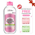 ZaiDoc Turmeric/Cherry Blossom Micellar Cleansing Water Makeup Remover No Rinse No Rubbing All Skin Types Face Eyes Lips 400ml Each