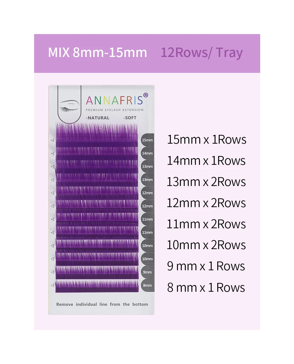 Colored Lashes Eyelash Extensions C/D/L/LU(M) Curl Mix 8-15mm Natural Soft Individual Green/Blue/Brown/Purple/Pink Eyelashes