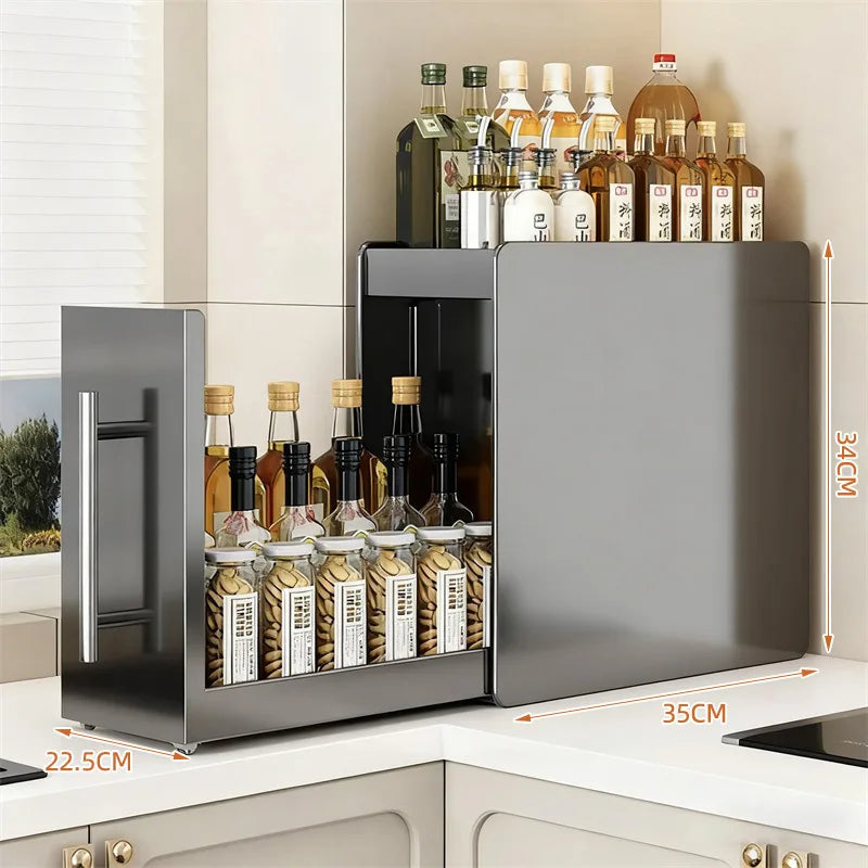 Kitchen Spice Rack Organizer Countertop Storage Shelf for Spices Seasonings No Assembly Required Available with Or Without Hooks