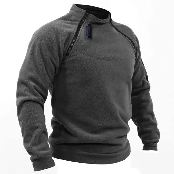 Brand High Quality Winter Mens  Sweatshirt Fleece Zipper Pullover Men's Solid Color Loose Lamb Thick Clothing Streetwear