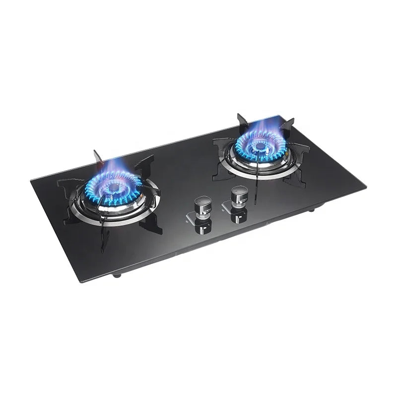 Built in Tempered Glass  Stove Gas Oven with 2 burner 13cm 2 burner Gas Cooking Stove Hob