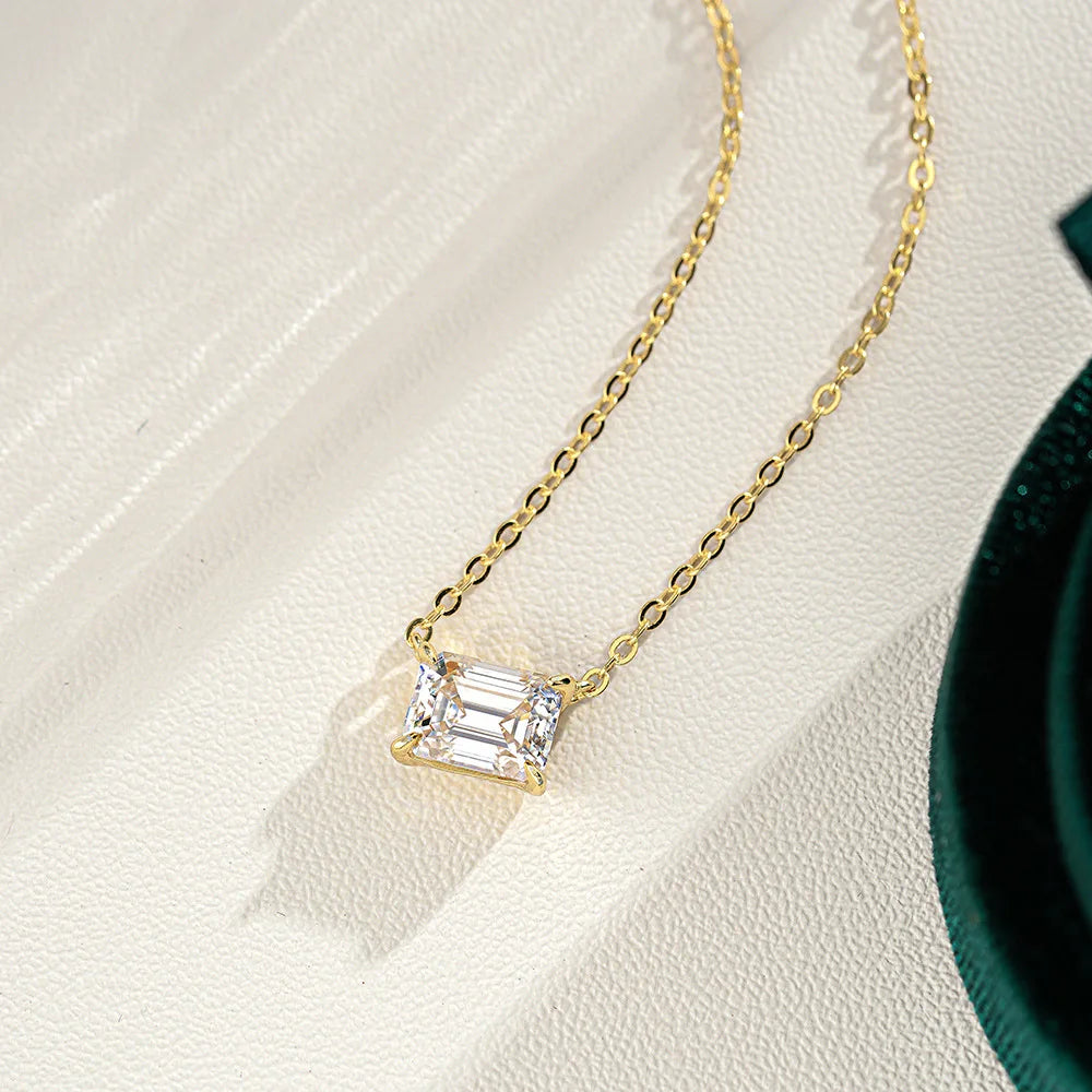 1CT / 2CT Emerald Heart Pear Princess Moissanite Diamond Pendants Necklaces For Women S925 Silver Fine Jewelry Women's Pendants