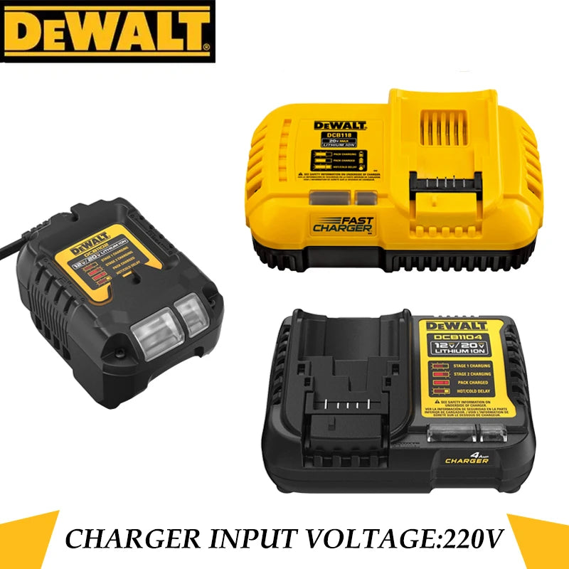 DEWALT DCB1102 DCB1104 DCB118 Li-ion Battery Charger, 220V 12V/20V Max LED Indicator Power Tool Battery Charger