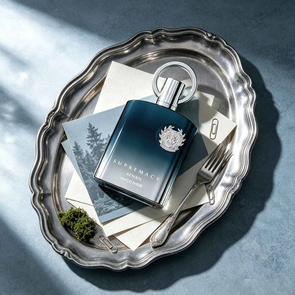 Afnan Supremacy Incense Eau de Parfum Delicate Embossed Patterns All Over The Package. Elegant Packaging Plus Timeless Masculine Incense Scent, The Ldeal Gift For Boyfriend, Husband, Father On Birthday, Anniversary, Holiday.
