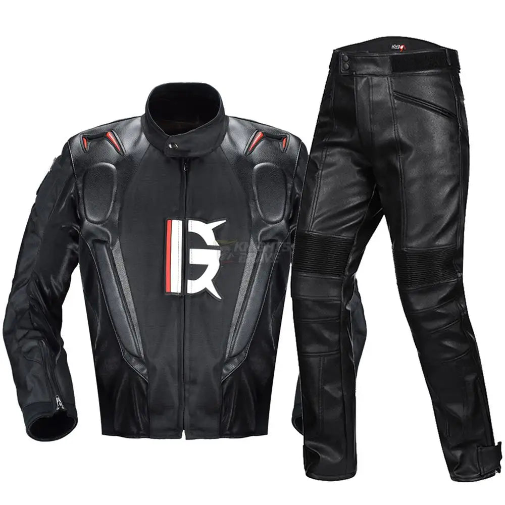 GHOST RACING Winter Motorcycle Jacket Leather Chaqueta Moto Men Waterproof Moto Suit Motorbike Riding Jacket Motocross Jacket