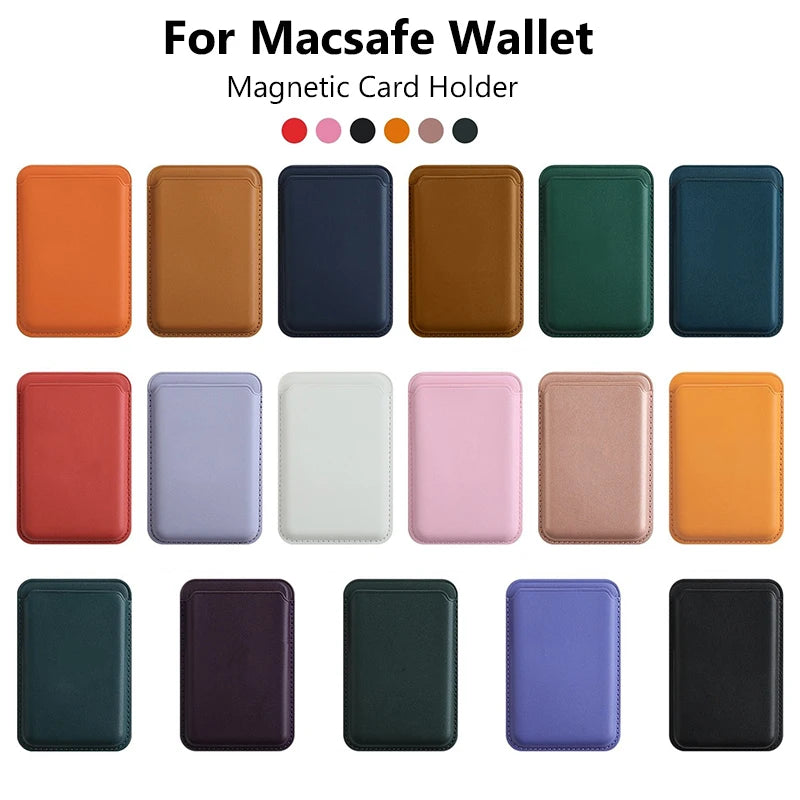 Women Man Leather Soft Card Wallet Phone Card Holder for MagSafe Magnetic Case Suitable for All iPhone Cases Card Phone Back Bag