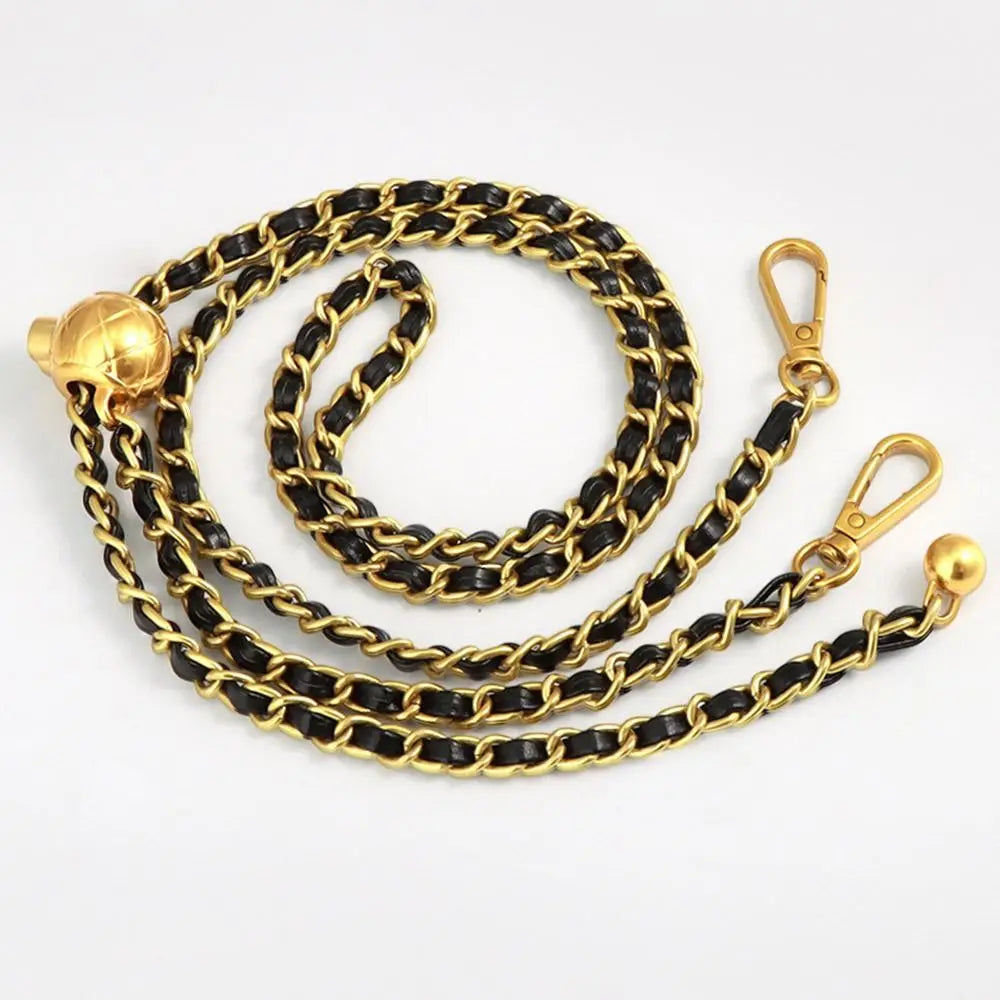 New Metal High-end Shoulder Strap Golden Balls Chain Adjustable Length Strap Replacement Shoulder Strap Non-fading Chain
