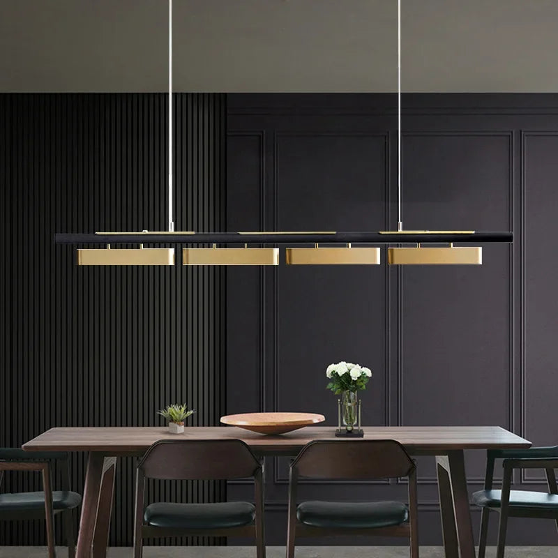 Modern LED Dining Table Chandeliers Minimalist Long Pendant Lights Living Room Coffee Desks Kitchen Home Indoor Lighting Fixture