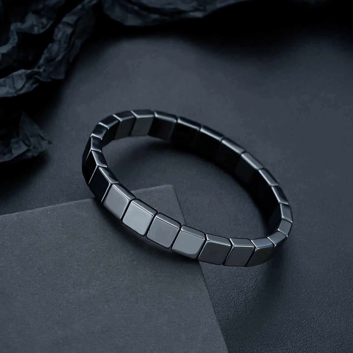 1pcs Hematite Bracelet For Men Reclaim Your Edge Confidence Natural Hematite Stone Beaded Stretch Healing Bracelets Gift Jewelry