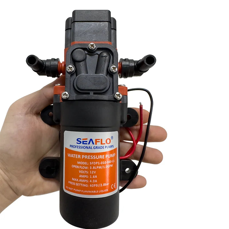 Miniature 35PSI DC 12V 24V Marine Electric Booster Pump Diaphragm Self-priming Pump Solar Shower Car Wash Toilet Pumping RV