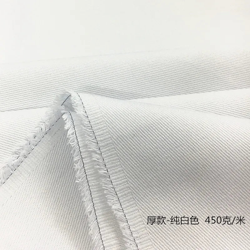 Washed Denim Jeans Fabric Cotton By The Meter for Needlework Dress Skirt Shirt Jacket Pants Diy Sewing Wearable Soft Cloth Blue