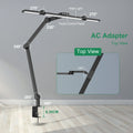 Led Desk Lamp with Clamp, Architect Desk Lamp for Home Office with Atmosphere Lighting, 24W Ultra Bright Auto Dimming Desk Light