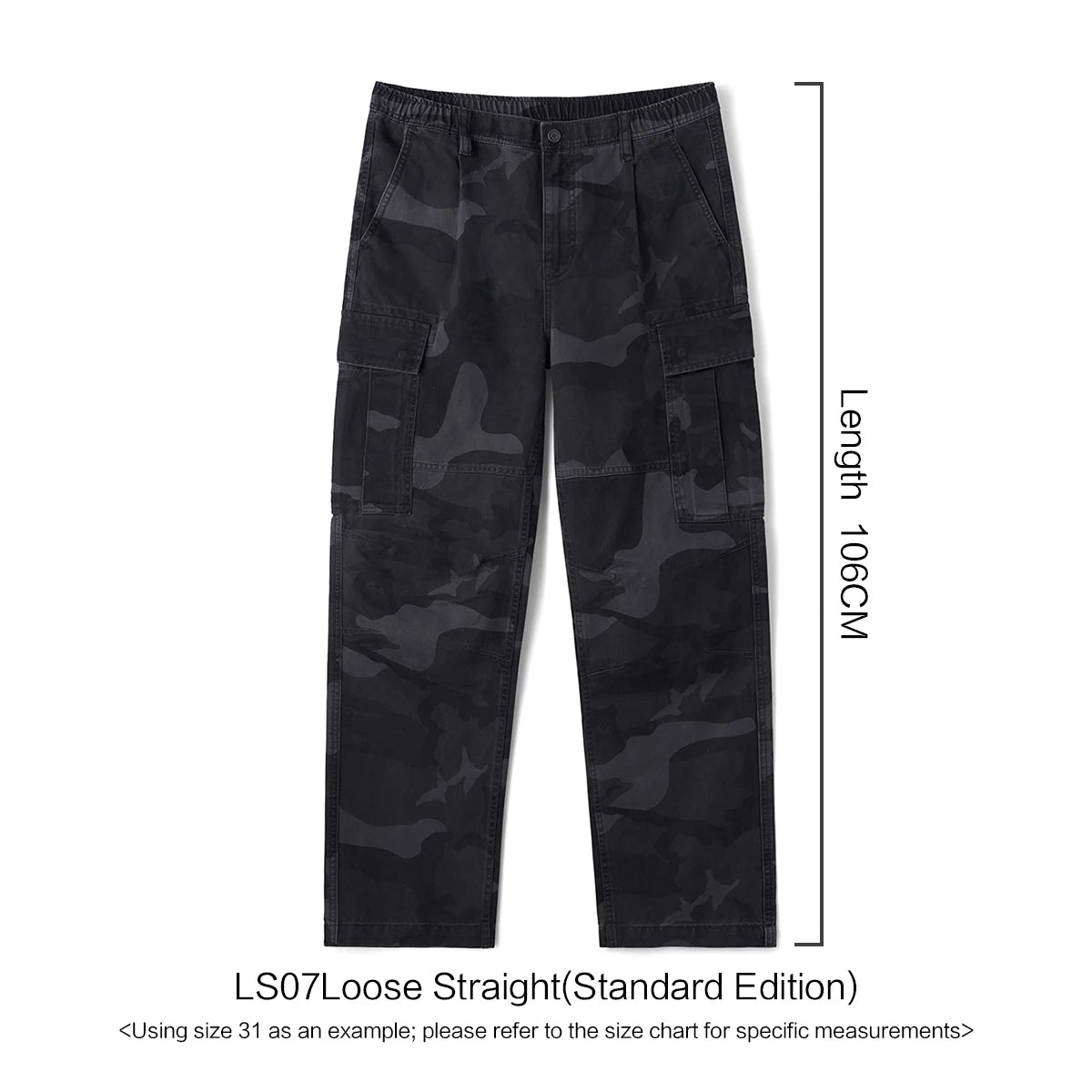 SIMWOOD 2026 Autumn Winter New Loose Straight 300gsm 100% Cotton Fabric Camouflage Cargo Pants Washed Vintage Outdoor Trousers