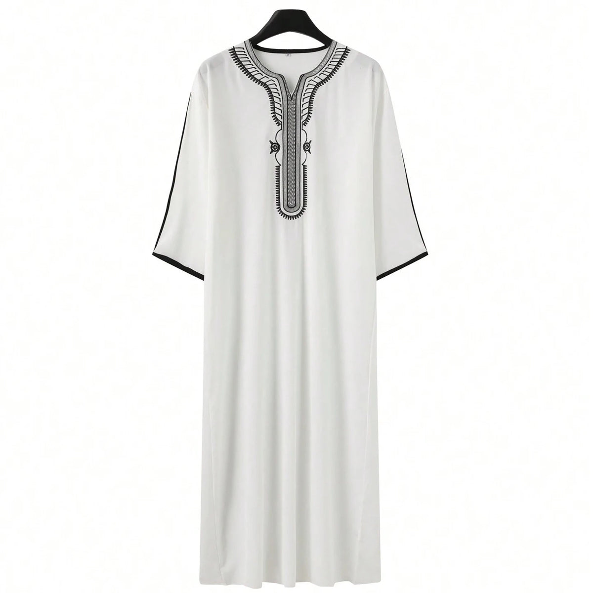 Arab Muslim Men's Robe  Ethnic Style Embroidered Moroccan Style Casual Traditional Islamic Thobe Long Dress Prayer Gown