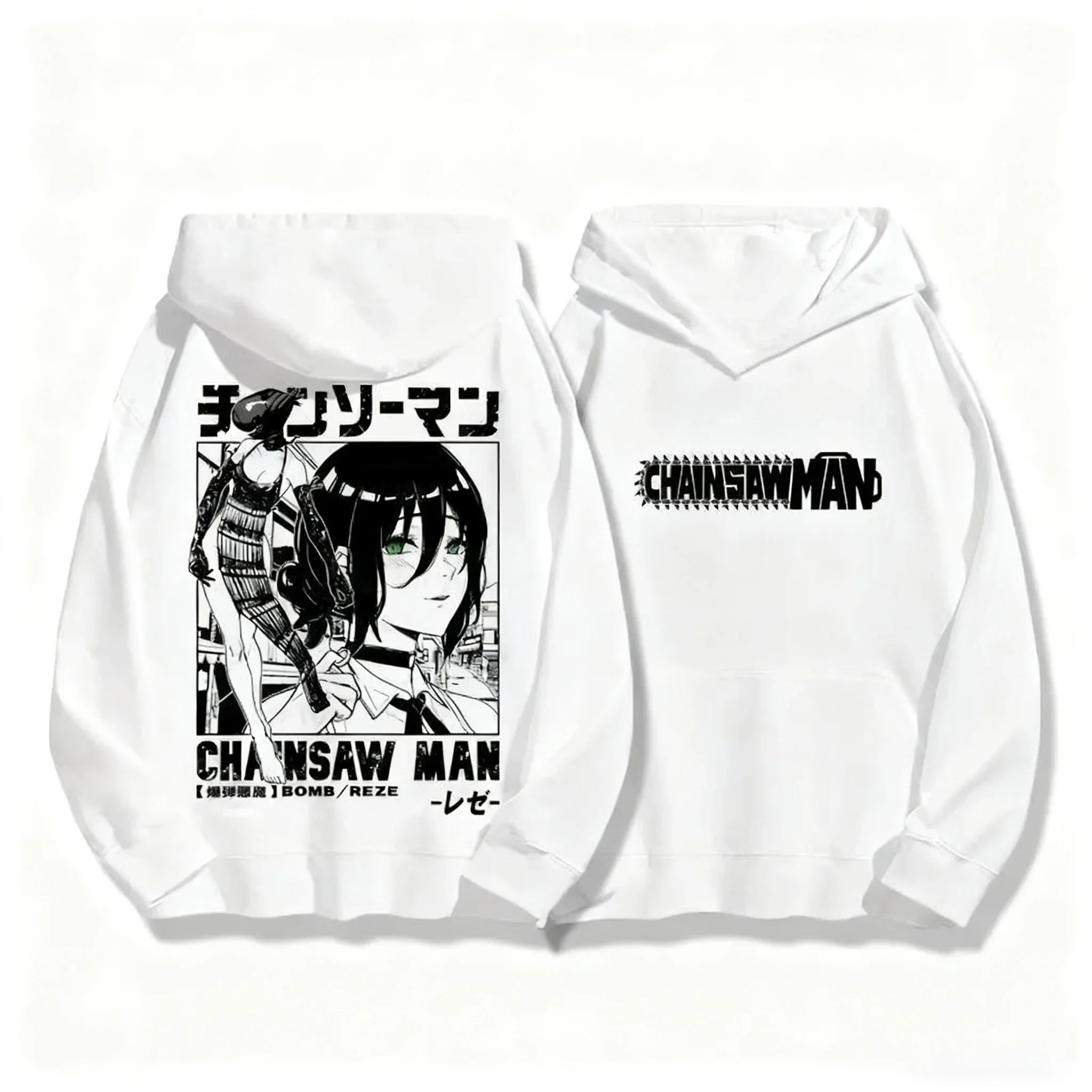Autumn Winter Sweatshirt Chainsaw Man Reze Hooded Men Women Oversized Y2k Unisex Fleece Warm Pullovers Hip Hop Women Hoodie Top
