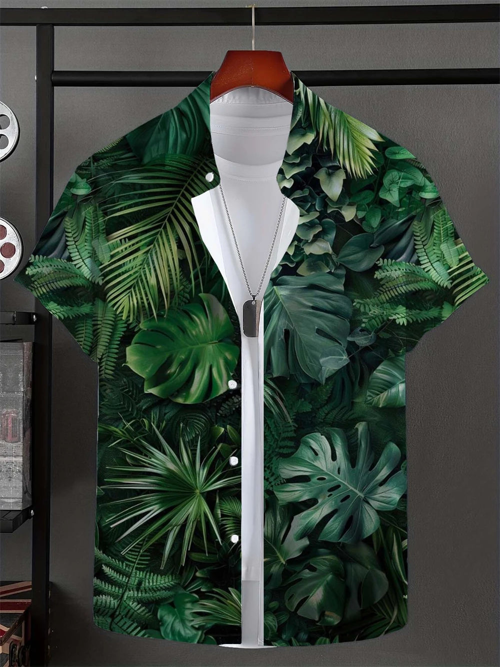 Leaf Tropical Men's Shirt Resort Hawaiian 3D Printed Shirt Outdoor New Vacation Beach Summer Turndown Short Sleeve Hawaii Shirts