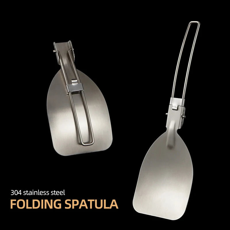 Folding Spatula Food  Fold Spoon Frying Shovel Stainless Steel Outdoor Camping Gear Cooking Accessories Picnic Equipment