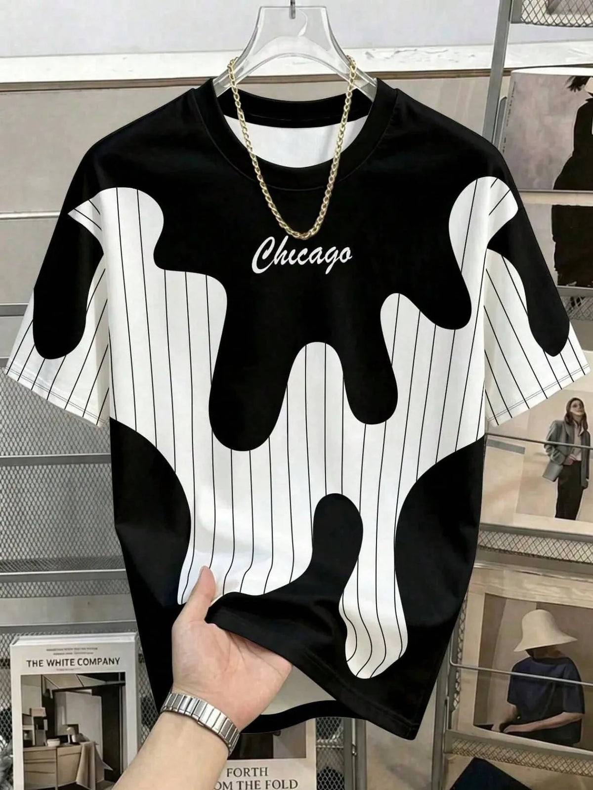 Summer Men's Round-neck T-shirt with 3D Print Colorful Design Breathable Lightweight Casual and Fashionable Streetwear Clothing
