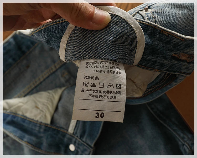 Retro classic summer casual medium pants five quarter pants fashion loose straight leg light denim shorts men's fashion