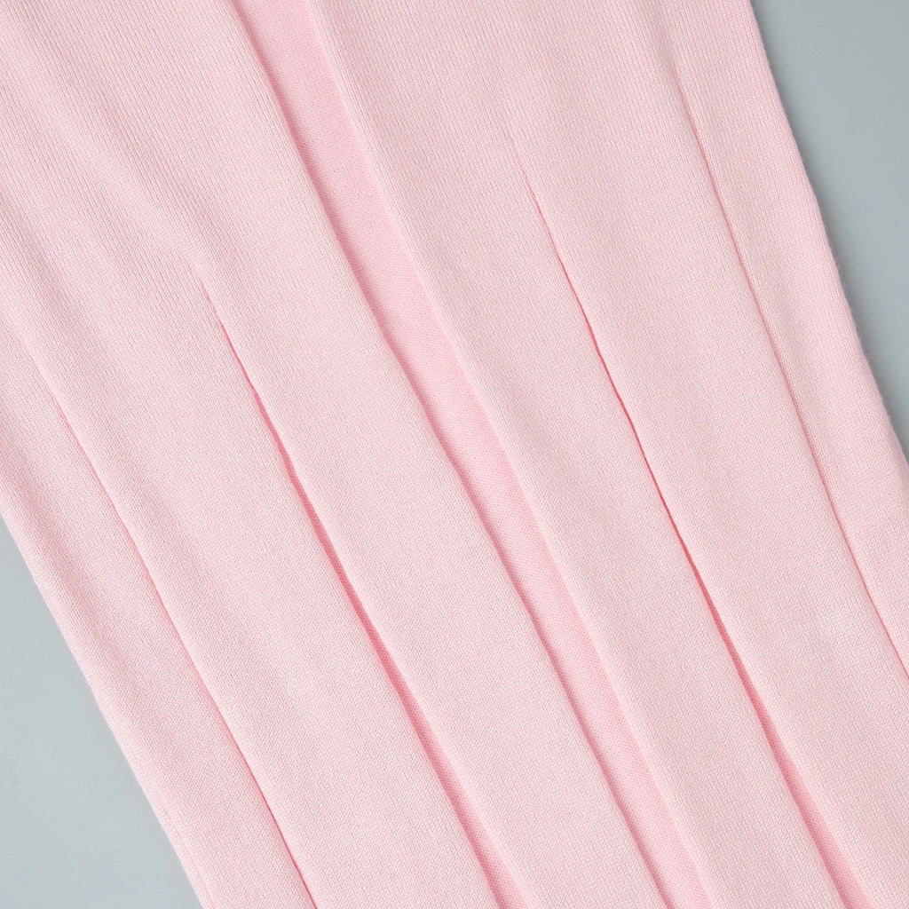TARUXY Spring Summer Short-Sleeved Knitted Dress Women Solid V-Neck Slit Long Dress Slim Sexy Commuting Leisure Dress Female New