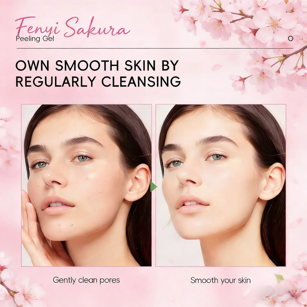 Sakura Gentle Exfoliating Gel for Face and Body, Deep Pore Cleansing Skin Smoothing Brightening Scrub 60g