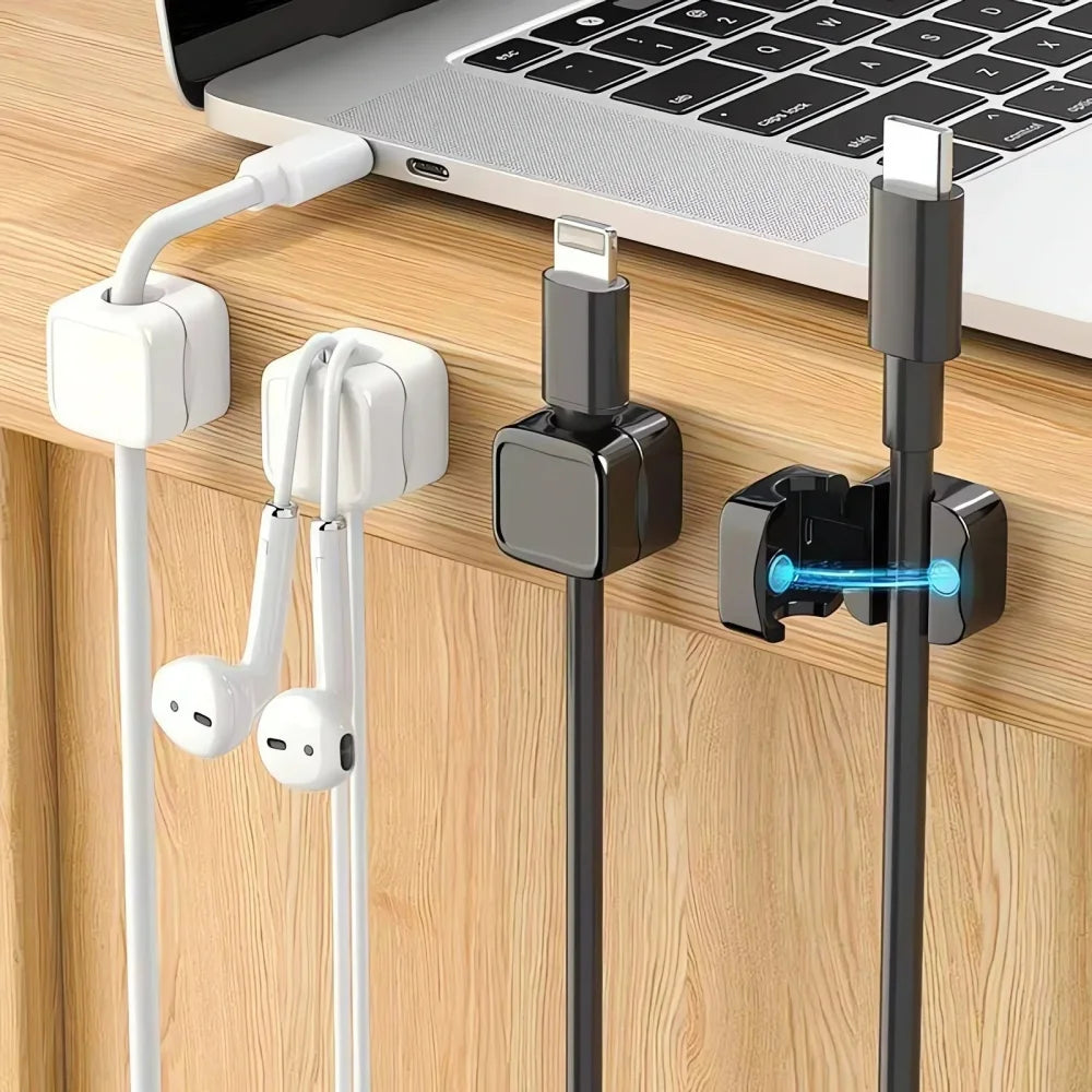 3/6/12PCS Portable Magnetic Cable Clips Cable Protector Desk Tidy Management Clips For Mouse Earphone Wire Organizer Cable Stand