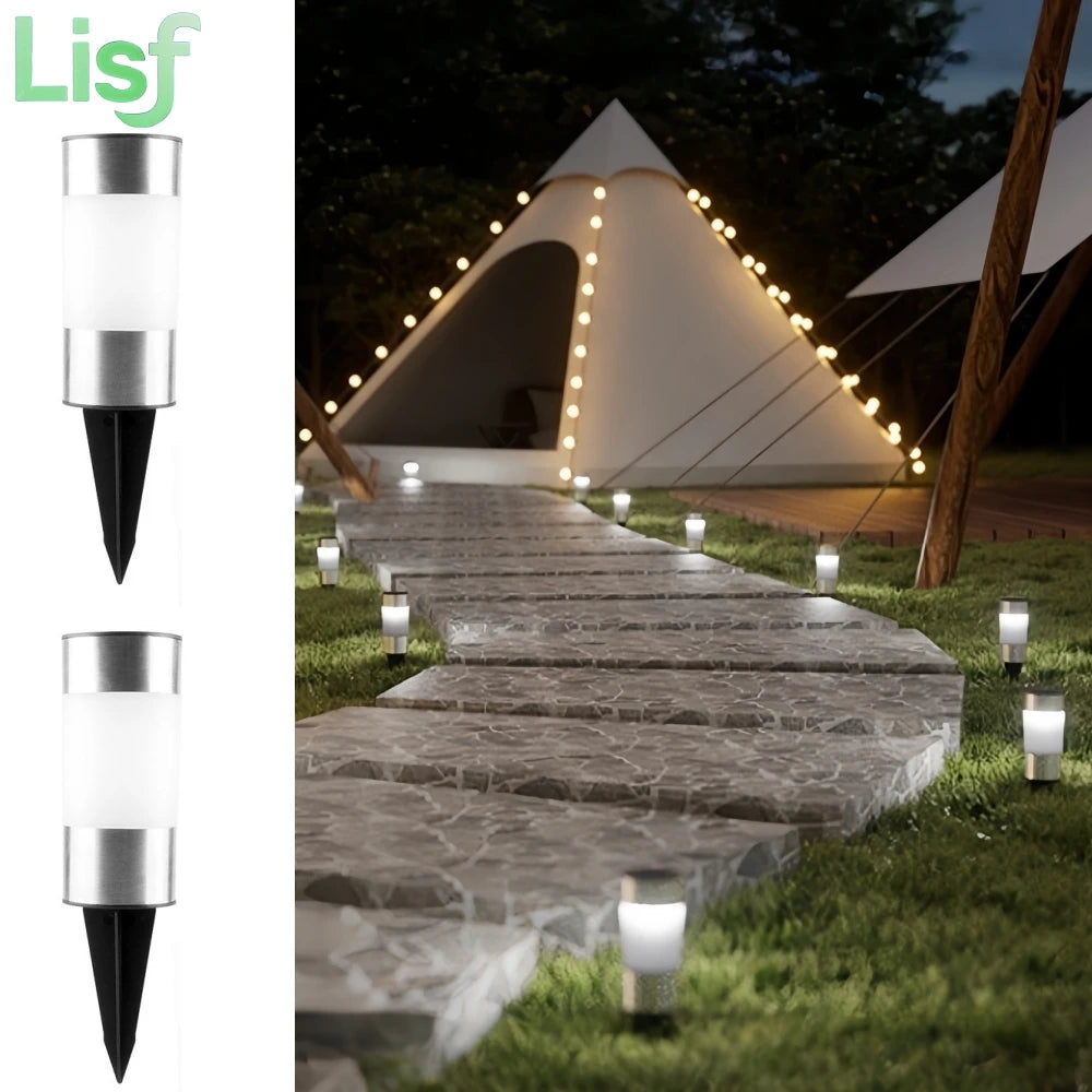 Mini Solar Pathway Lights Outdoor Solar Walkway Lights Stainless Steel Lights for Garden Yard Landscape Driveway Patio Decor