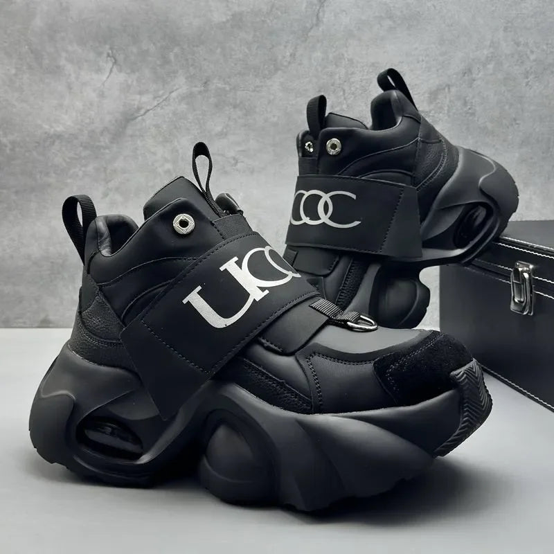 Men's Sport Shoes Comfortable Casual Running Shoes 2025 Spring Autumn Thick Bottom Heightening Korean Style Versatile Dad Shoes