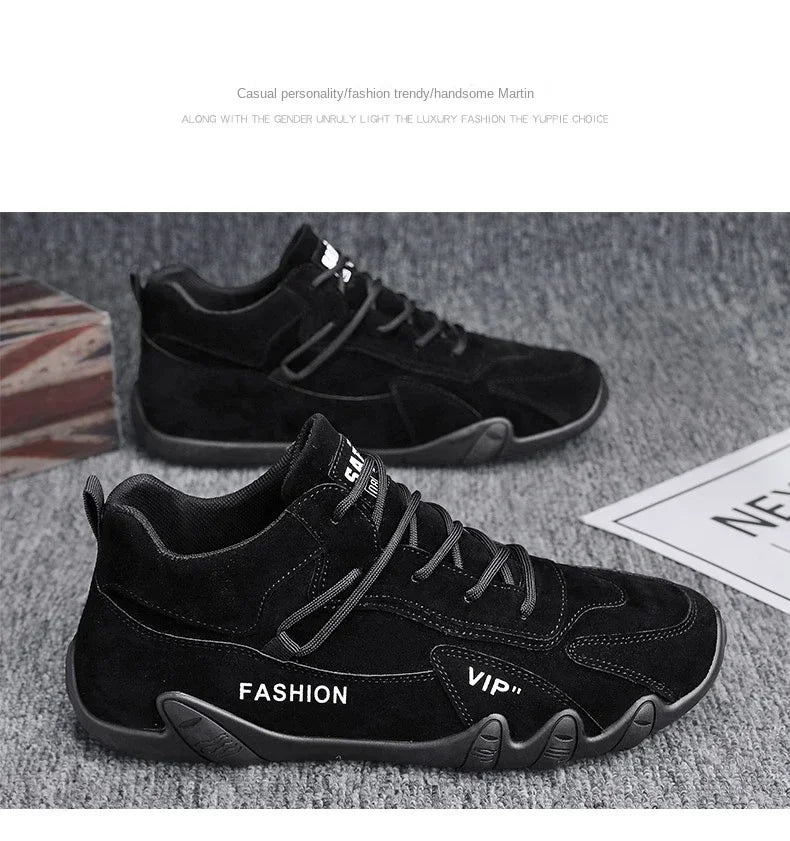 Motocross Boots 2025 Spring Man Casual Sneakers Non Slip Khaki Work Mens Shoe Short Boots Loafers Lace Up Ankle Boots for Men