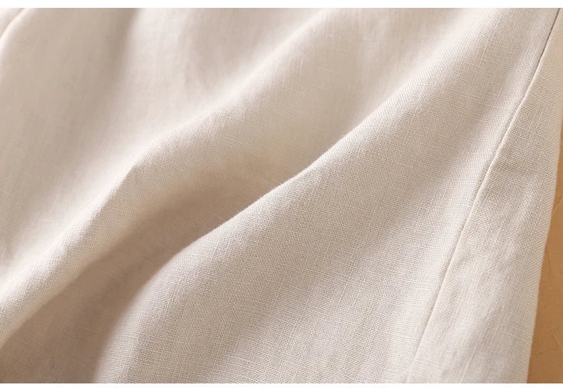 Casual Linen Wide Leg Short Pants Women Summer Loose Fit Thin Cotton Linen Five-Point Pure Color Versatile High Waist Shorts