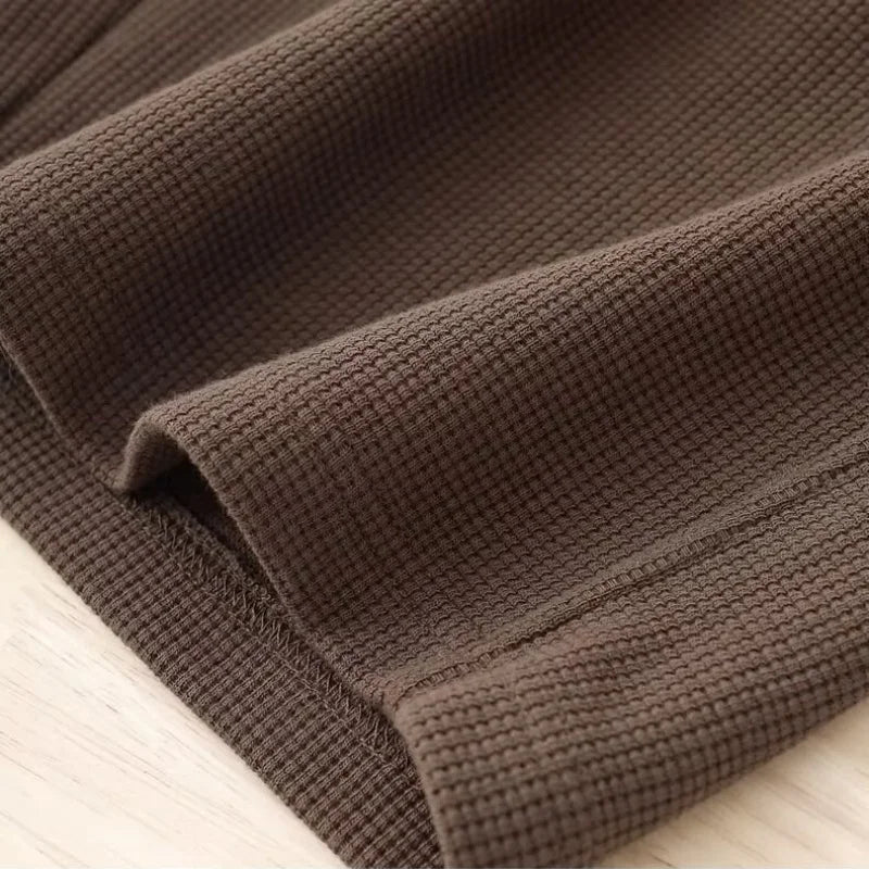 2026 New Men's Retro waffle fabric Casual Male Fashion Solid Sweatpants Harajuku Pants New Men Clothing ﻿