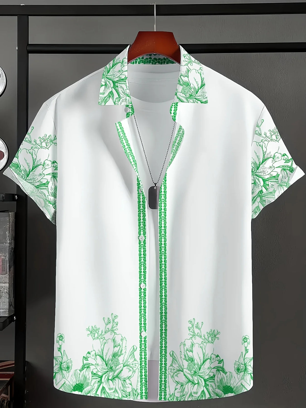 2026 Summer New Style Men's Short-Sleeved Shirt with 3D Patterned Print - Street Casual Fashion Comfortable and Soft