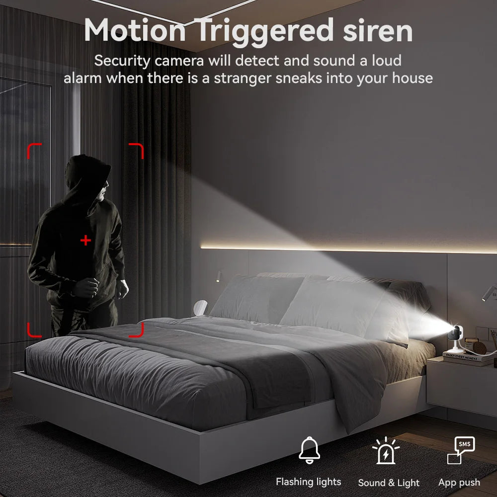 3MP WiFi Security Camera Indoor Smart IP Smart IP Camera with Motion Detection Night Vision Two-Way Audio Baby Monitor Supports