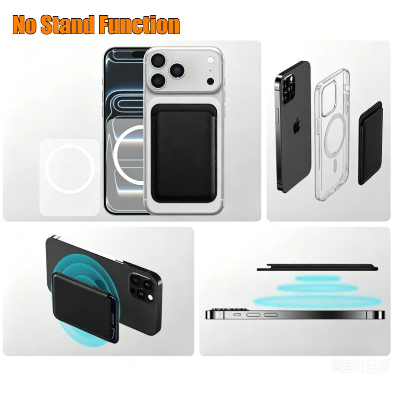 Strong Magnetic Leather Wallet with Hide Stand Case for Magsafe for IPhone 15PM 14 13 Pro Max Mag Safe Card Holder Pocket Cover