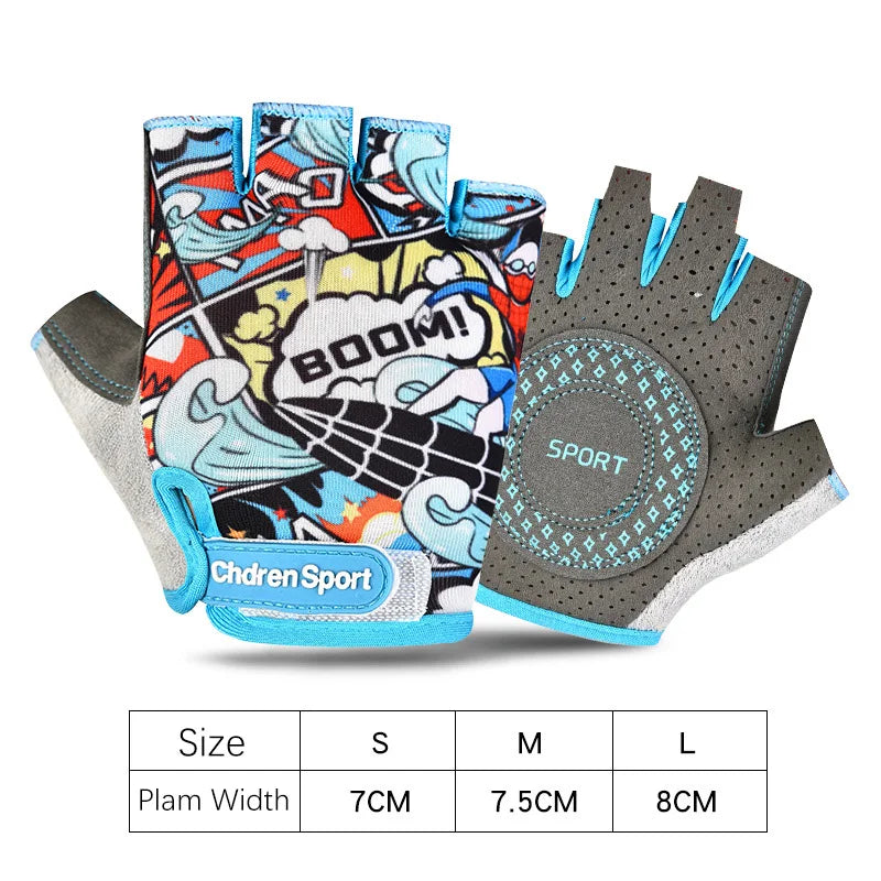 Summer Children's Gloves Sports Bicycle Boy Girl Cycling Anti-Wear Kids Roller Skating Training Exercise Protection Gloves