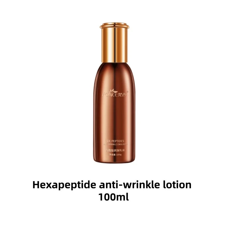 5PCS FONCE Hexapeptide Firming Anti-aging Beauty Set Contains Facial Cleanser Serum Toner Anti-Wrinkle Cream Women Face Care Kit
