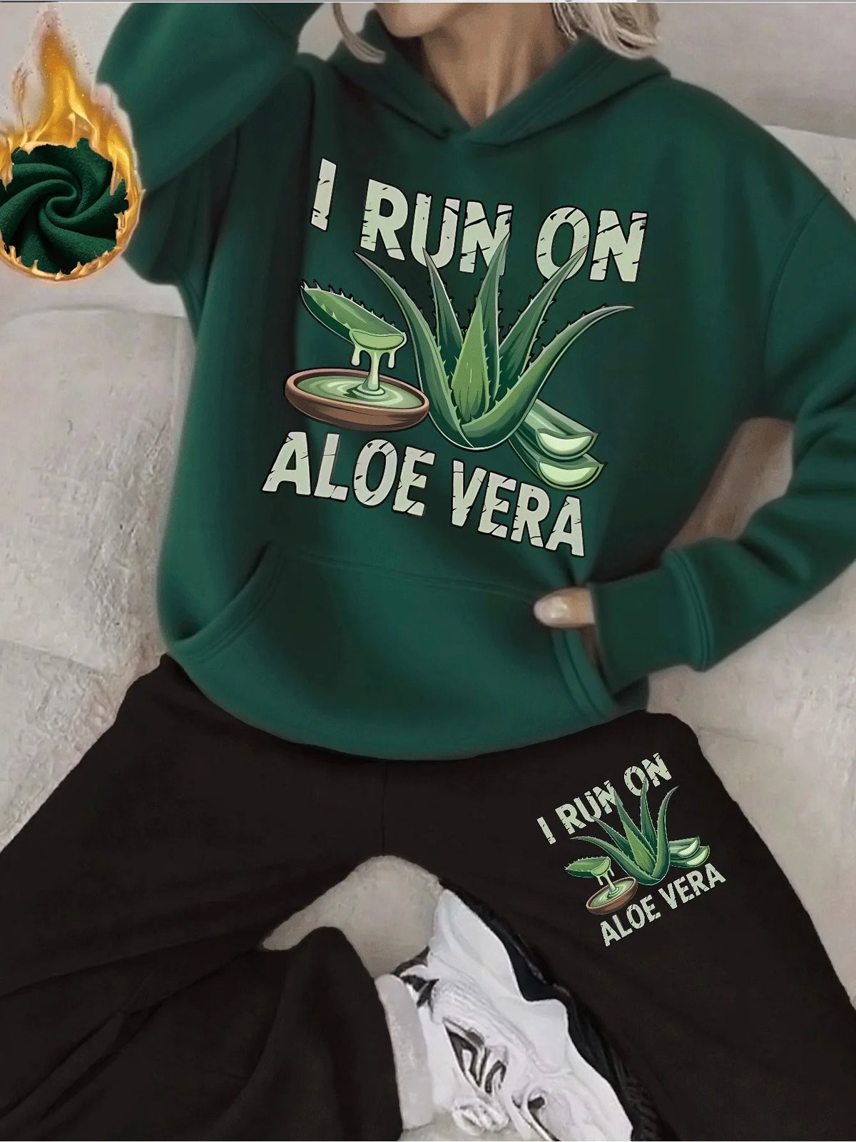 women Hoodies+sweatpant set Hip Hop Street Casual Printed Hoodie Oversize Loose New Sweatshirts Autumn Warm Fleece Clothing