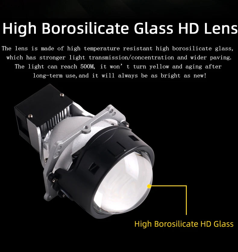 Car Headlight Assembly Light Source Sanvi Customize L50 Bi LED Laser Projector Lens Headlight Motor Automotive LED Headlight Kit